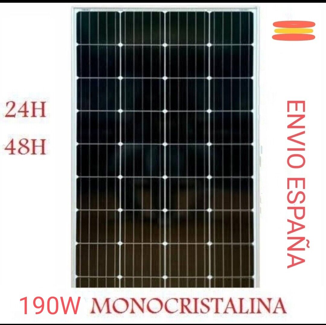 PANEL PLACA SOLAR 190W 12V MONOCRISTALINO ENTREGA 48H 50W 100W 120W 130W...