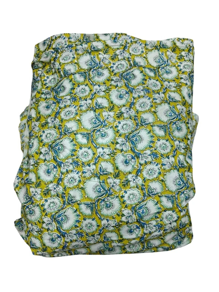 25 Yard Hand Block Print Handmade Cotton Indian Natural Sanganeri Print Fabric - Image 3 of 3