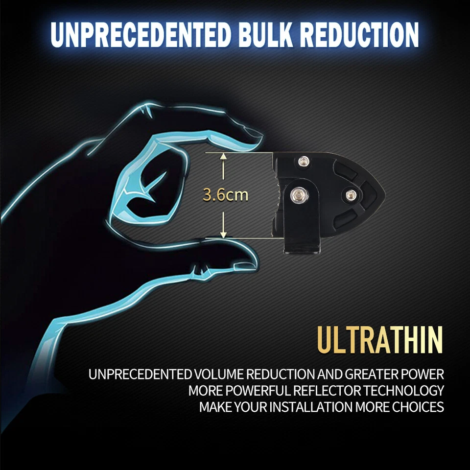 2x 7inch 100W LED Work Light Bar Flood Spot Combo Fog Lamp Offroad Driving Truck - Image 4 of 4