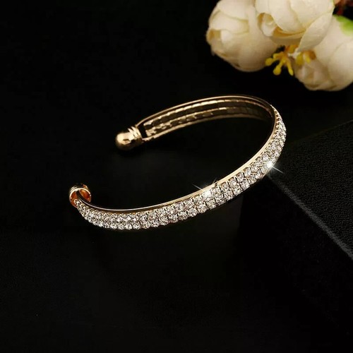925 Silber Gold Damen Armband Armreif Manschette Zirkonia Hochzeit Schmuck Geschenke - Bild 10 von 23