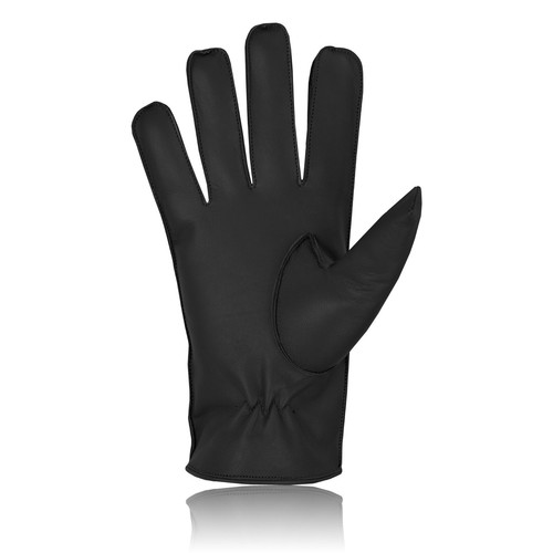 Herren Leder Polizei Top Qualität weiche echte echte Fahrhandschuhe ungefüttert schwarz - Bild 28 von 44