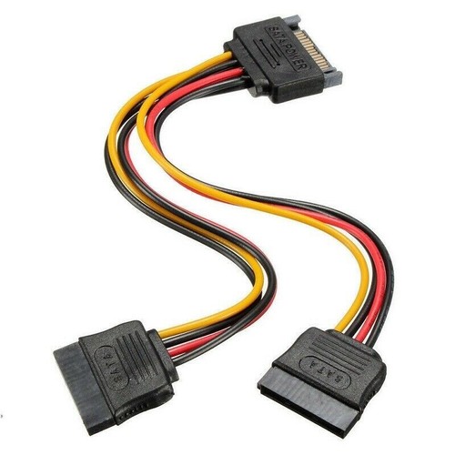 15 Pin SATA Stecker auf 2 Serial ATA Buchse Netzverlängerung Y Splitter Kabel Adapter - Bild 5 von 9