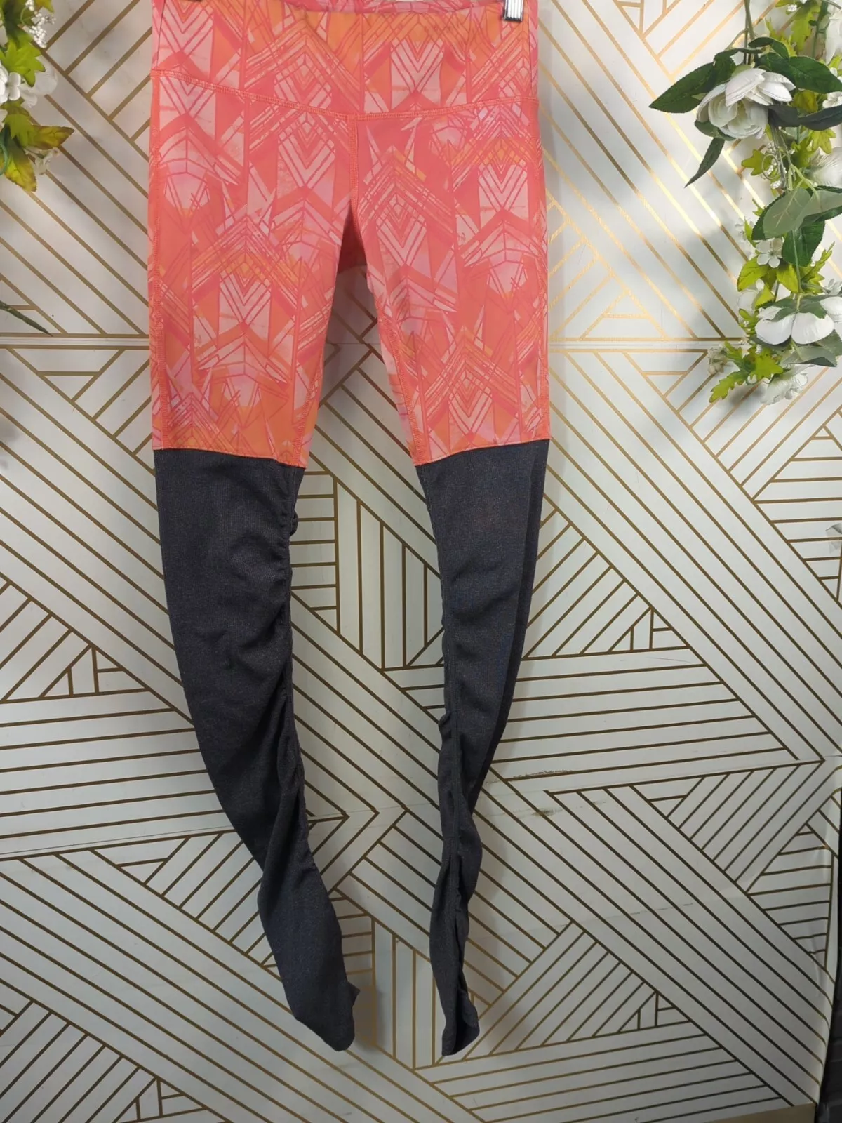 alo-yoga goddess ribbed guava indigo orange gray leggings