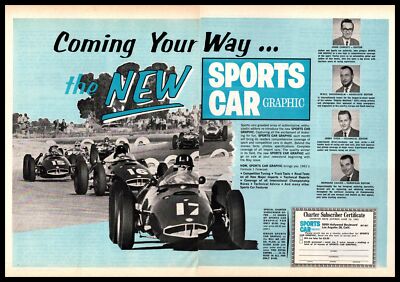 1961 Sports Car Graphic Los Angeles California Magazine Offer 2-Page Print Ad
