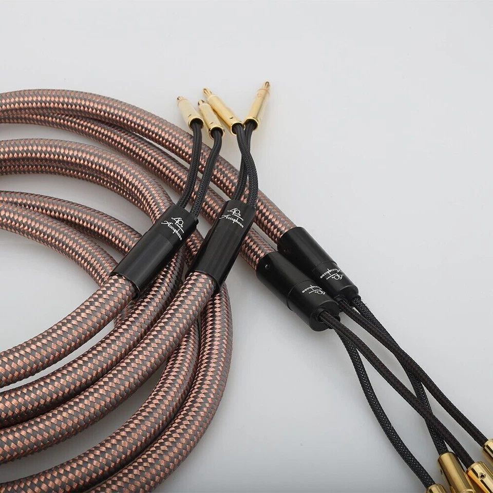 Pair Audiophile Accuphase 12AWG OCC HiFi Speaker Cable Audio Cable Banana Plug - Image 2 of 4
