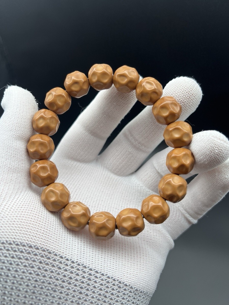 手串 雕刻 13.5×13mmHedgehog Hand carved Cheese Bracelet 精工雕刻猴头奶酪手串