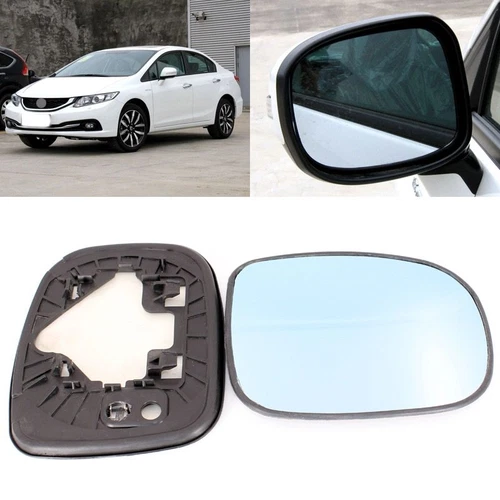 For Honda Civic 2004-17 Side View Door Mirror Blue Glass With Base Heated 1 Pair