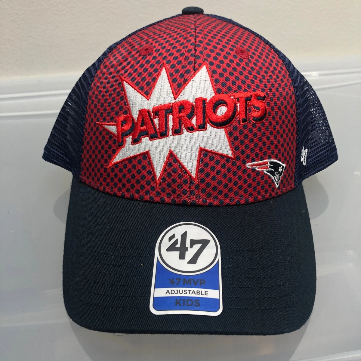 New England Patriots 47 Brand Kids Baseball Hat. New NWT Red Boys Cap NFL