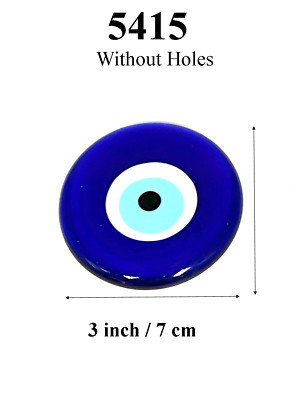 Glass Evil Eye Set of 4 Without Holes 7 cm Turkish Nazar Amulet Boho Home Decor