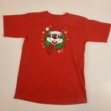 Buc-ees Christmas T-shirt Youth Large Red Holiday Rockin' Around