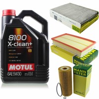 Mann Inspektionspaket 5L Motul 8100 X-Clean 5W-30 FüR Vw Golf Iv Variant 1.9 Tdi