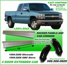 Cab Corners & Rocker Panels 99-2006 Silverado Sierra 4 Door Extended Cab