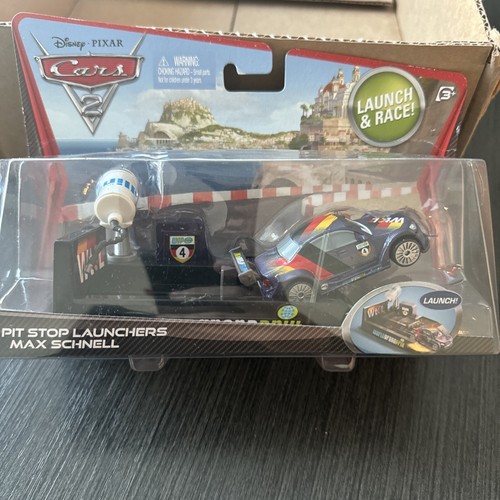 Disney Pixar Cars Pitstop Launchers Max Schnell #6 Launch & Race V3662 Sealed - Picture 2 of 6