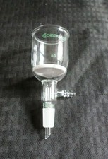 Chemglass 14/20 Glass 60mL Vacuum Buchner Filter Funnel w/ Sidearm, M Fritted