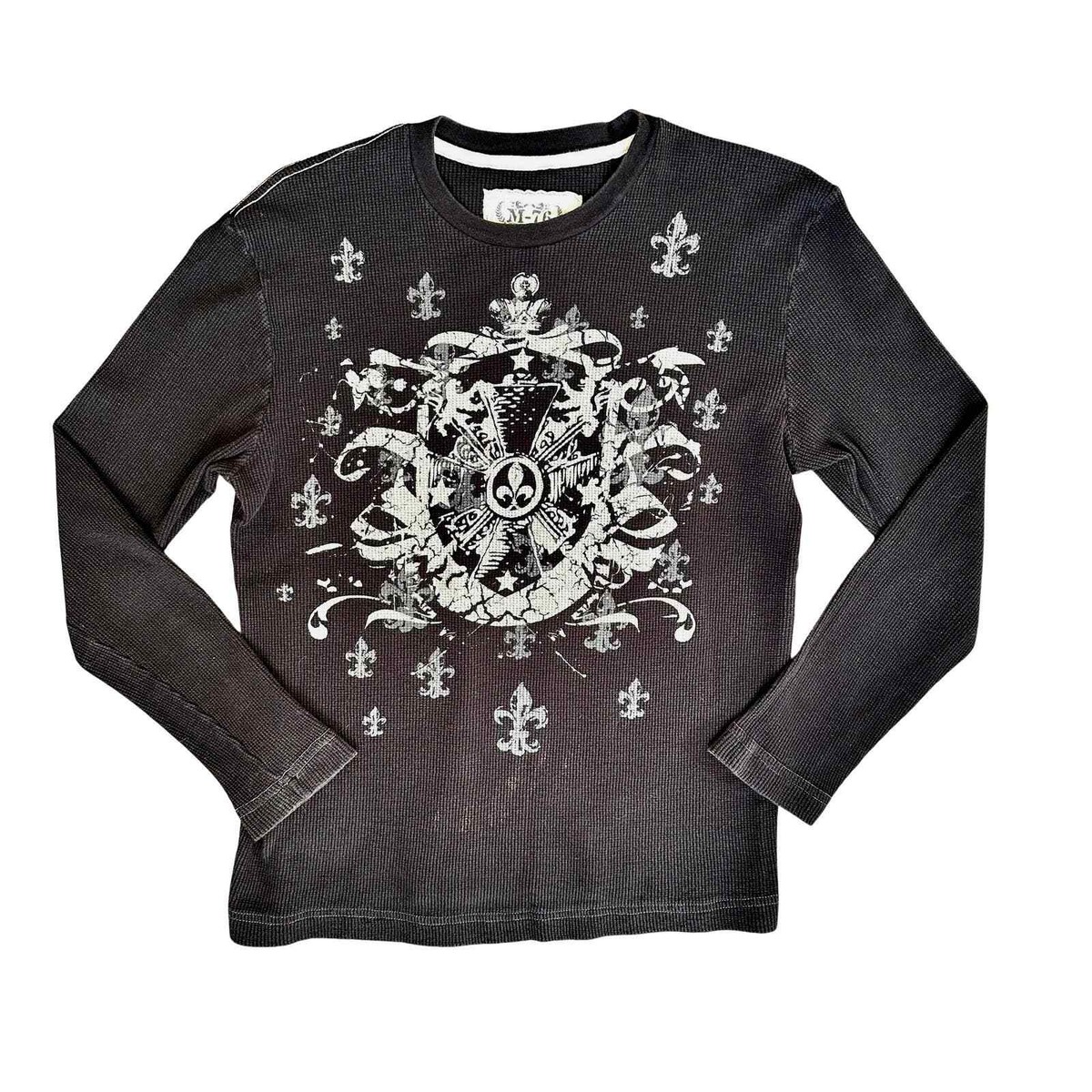 トップス DIESEL Thermal long tee graphic Y2K 00s Y2K Grunge Fleur de Lis Graphic Thermal Long Sleeve Tee | eBay