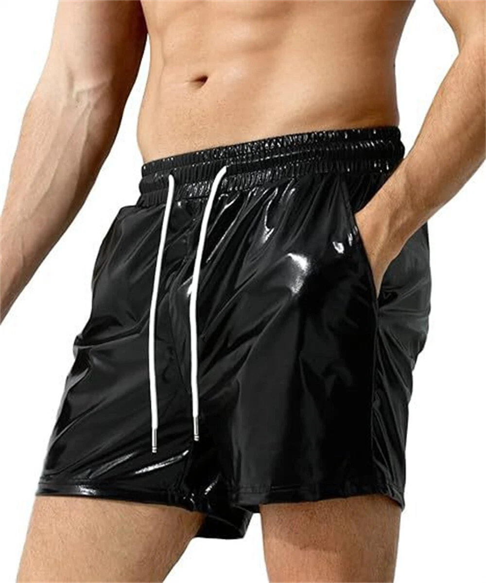 Men Metallic Shorts Outdoor Casual Sport Summer Athletic Short Pants