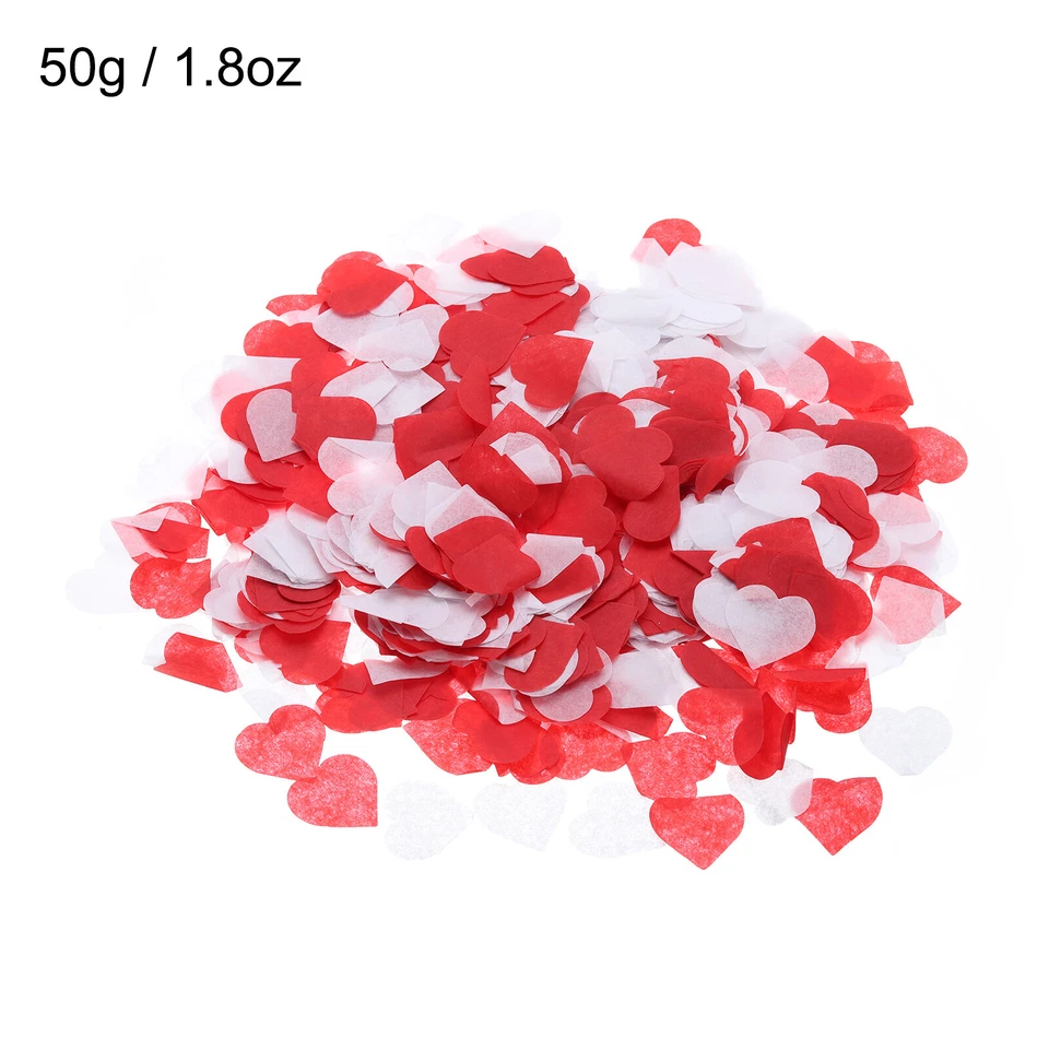 Heart Paper Confetti, 50g / 1.8oz Red White - Image 3 of 4