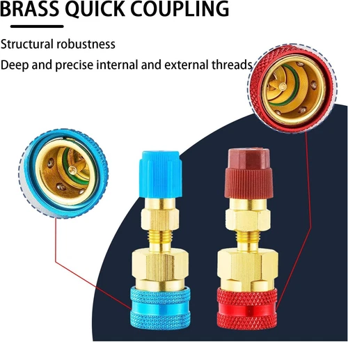 For Car A/C R1234YF To R134A Adapter Kit Quick Couplers Hi/Lo Side Conversion - Picture 15 of 17
