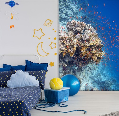3D Ocean Fish S532 Wallpaper Mural Self-adhesive Removable Sticker Kids Panda - Picture 1 of 11
