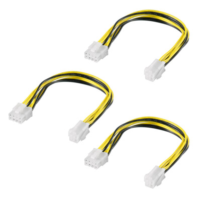 3x PC Kabel Stromkabel Stromadapter ATX12 4 Pin P4 Stecker auf 8 Pin PCIe Buchse