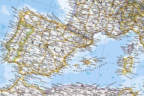 Mappa Europa Poster Politico Europeo Scuola Home Art Wall Chart Decorazione Murale - Foto 4 di 10