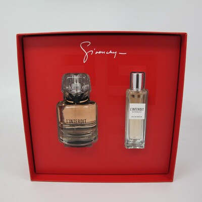 L'INTERDIT by Givenchy 2 Pc Set: 50 ml/1.7 oz & 15 ml/0.5 oz EDP Spray NIB