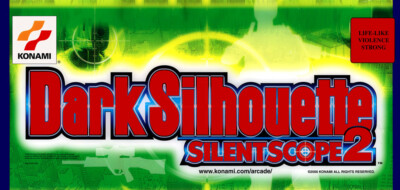 Dark Silhouette Silent Scope 2 Konami Arcade Marquee 26.75'' x 12.7''