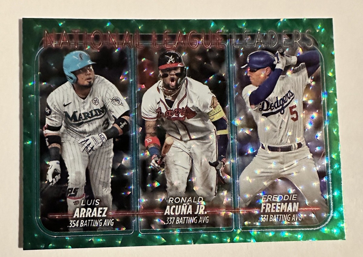 Ronald Acuna Freddie Freeman Luis Arraez 2024 Topps Green Foil 095 