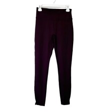Spanx Perfect Ankle Leggings Womens Size Small Tall Burgundy Pull On Ponte Pants