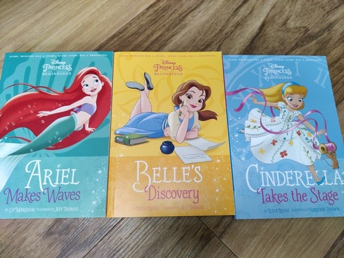 Disney Princess Beginnings X Books Ariel Belle Cinderella Reading Kids 6-8years - Afbeelding 1 van 4