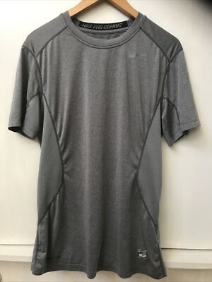 Nike Pro Combat Dri-Fit Men's S Athletic Short Sleeve Shirt Grey