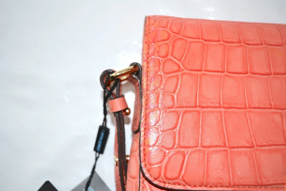 Bolso Bandolera Cynthia Rowley con Solapa Cuero Croco Repujado Cartera para Mujer Foto 3 de 4