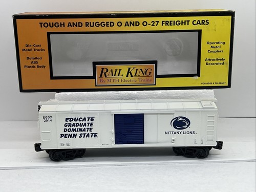 MTH Railking Custom Penn State 2014 Nittany Lions White Boxcar O Gauge New PSU - Picture 6 of 16