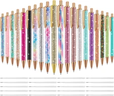 Handepo 20 Pcs Christmas Glitter Retractable Click Ball Pens for Journaling for 