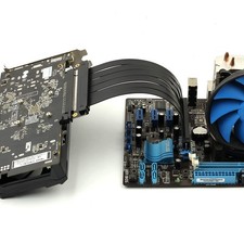 PCIe 3.0 Riser Cable 100mm 90 Degree Right Angle PCI-E x16 GPU 10cm, Black