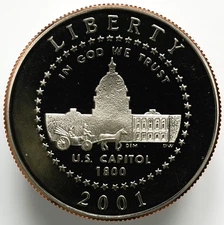 2001 P U.S. Capitol Visitor Commemorative Clad Half-Dollar w/ Box & COA