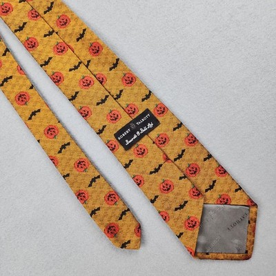 Robert Talbott Beecroft & Bull Tie Mens One Size Gold Halloween Pumpkin Silk