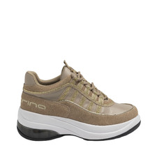 Sneaker da donna Fornarina, camoscio beige, numero 37, nuovo con scatola
