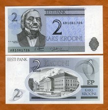 Estonia, 2 Krooni, 1992, P-70a, Ex-USSR, UNC