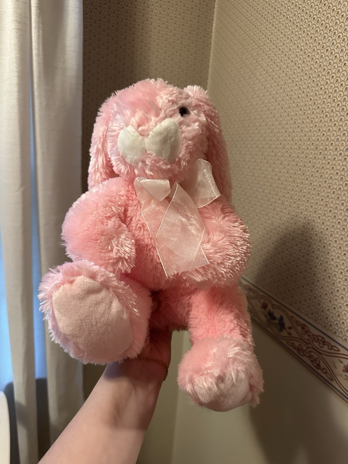 Commonwealth Pink Bunny Rabbit Plush Sitting Stuffed Animal Toy￼