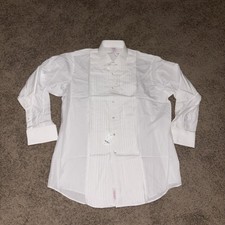 Brooks Brothers Traditional 10 Pleat Tuxedo Shirt White French Cuff 17-34 NWT