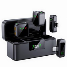 Wireless Lavalier Microphone T40 for iPhone/Android with Intelligent Noise Ca...