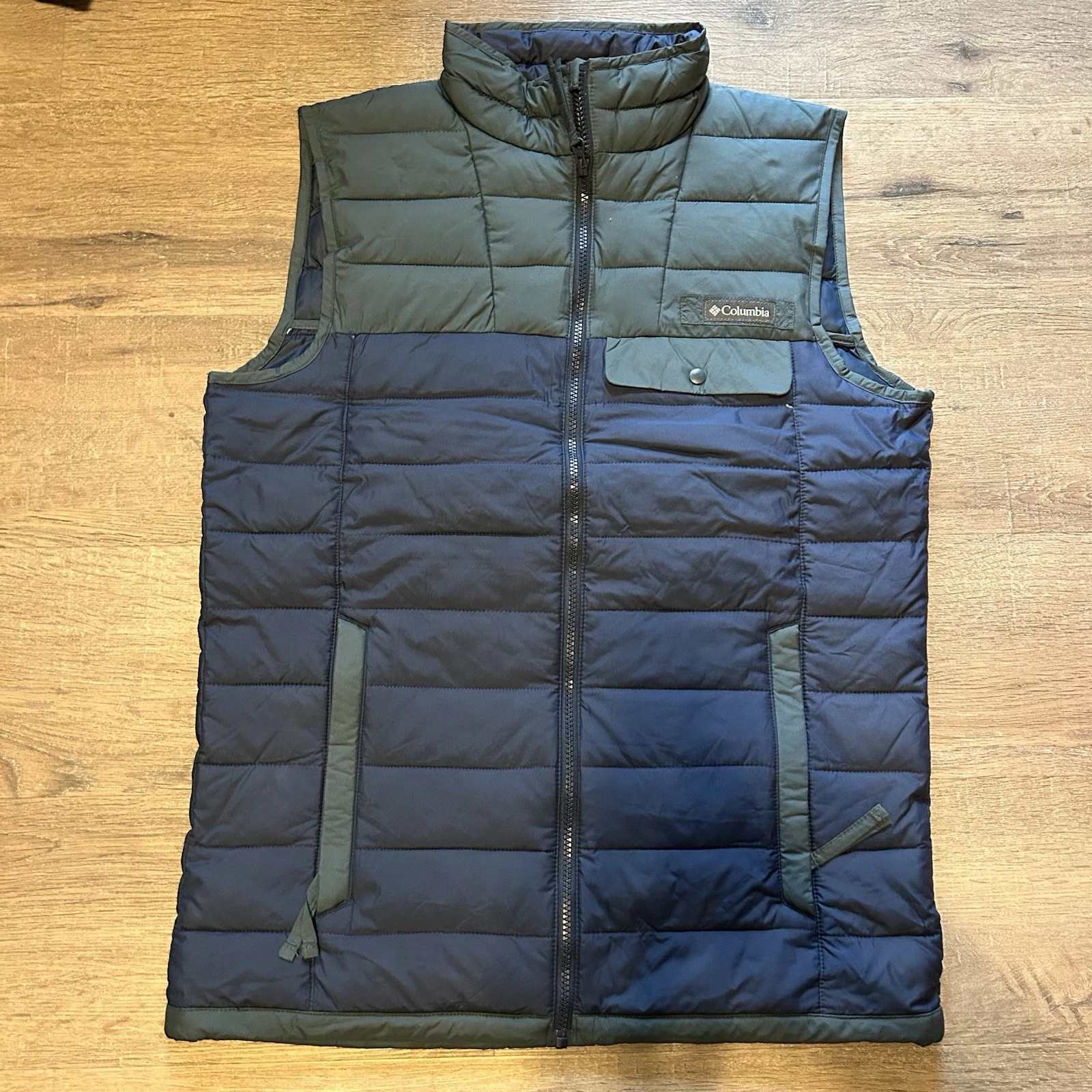 Columbia Men's Mountainside Insulated Puffer Vest - Navy Green Size Medium