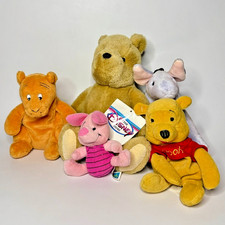 Lot of 5 Mini Winnie the Pooh Plush Toys Disney GUND Mix