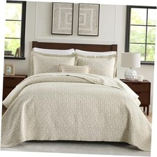 Queen Quilt Set - 100 Cotton Quilts Queen Size Queen 90"x98" Oatmeal/Cream