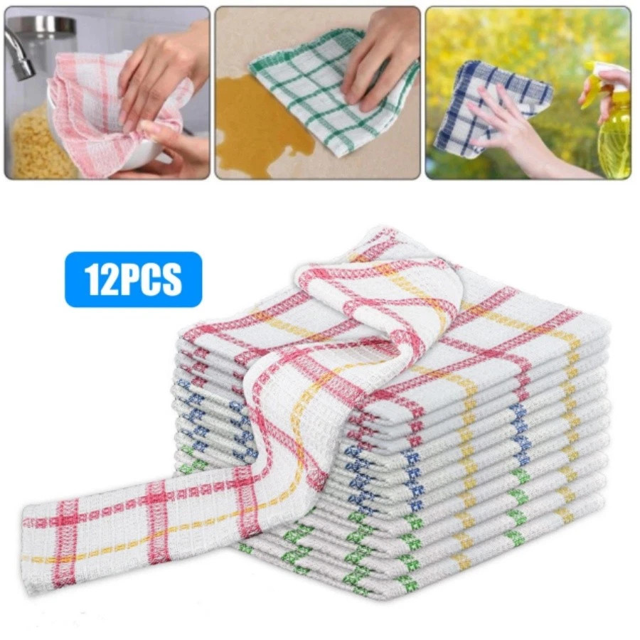 12 Pcs Kitchen Dish Cloths Super Cleaning Absorbency Towel Washing Rags