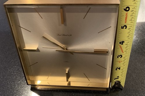 RARE VTG Louis Schwab et Fils Swiss 8-day Mid-Century Clock 15 Jewel Alarm WORKS - Picture 12 of 13