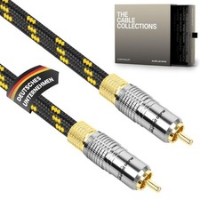 Cinch Kabel RCA 2m vergoldet geflochten High-End Audio Stecker auf Stecker