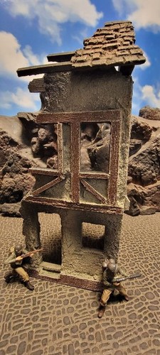 "RETIRED" Build-a-Rama 1:32 Scale Hand Painted WWII Deluxe 2 Story Farm Ruin - Picture 2 of 14
