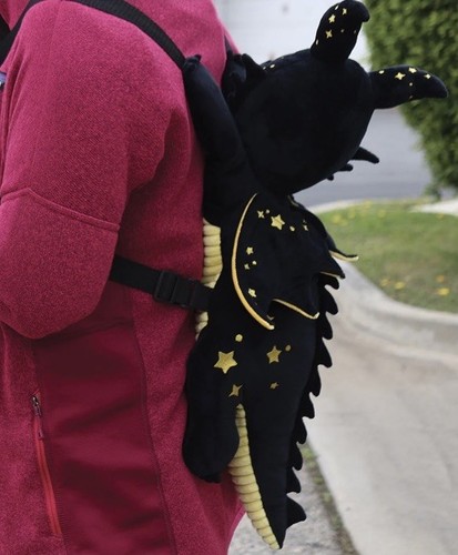 Star Dragon Plush Backpack With Wings. 13”x8”x26”. Adjustable Strap. New - Picture 5 of 7